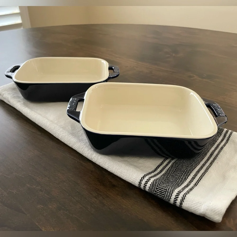 Staub Dark Blue Rectangular Baking Dishes